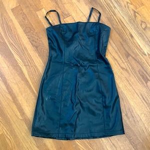 Forever 21 faux black leather mini dress size S never been worn